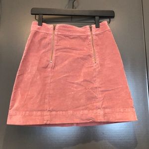 Madewell pink suede mini skirt